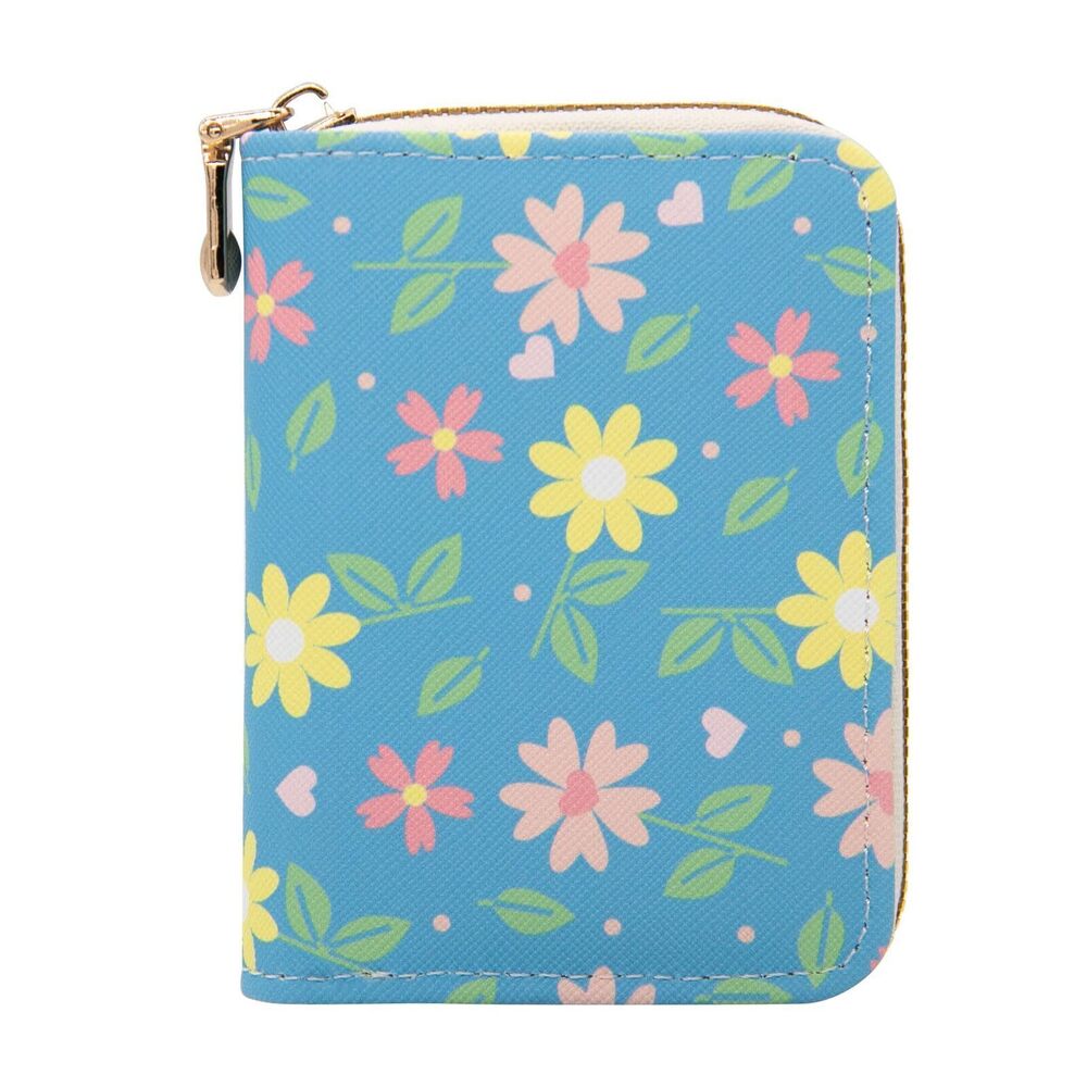 5807 Credit Card Holder Girls Small Card Case Short Flower Cute Accordion